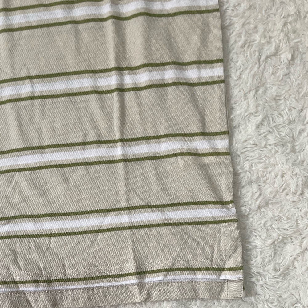 Timberland Beige and Olive Striped Polo Shirt - Picture 9 of 12